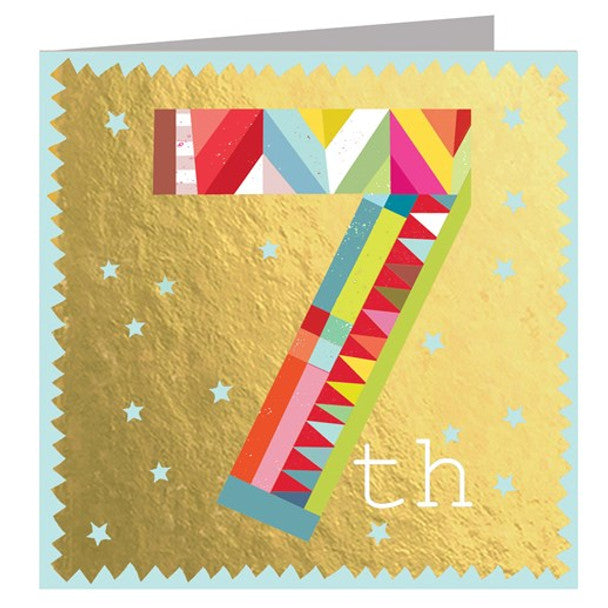 7th Birthday Card - Foil 7th