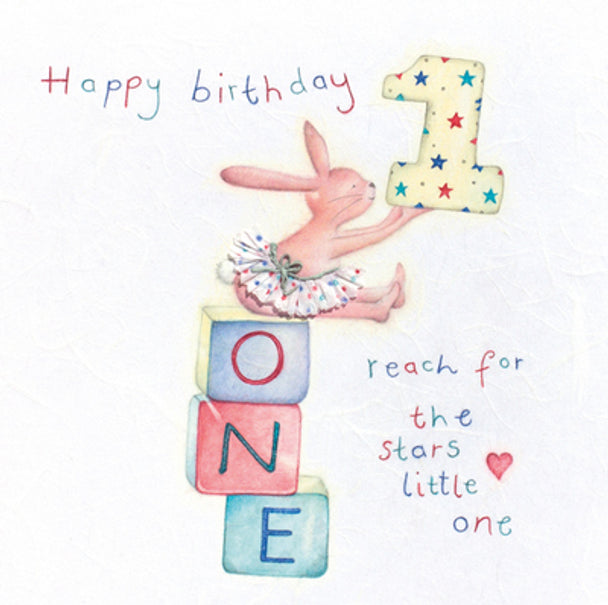 1st Birthday Card - Reach For The Stars