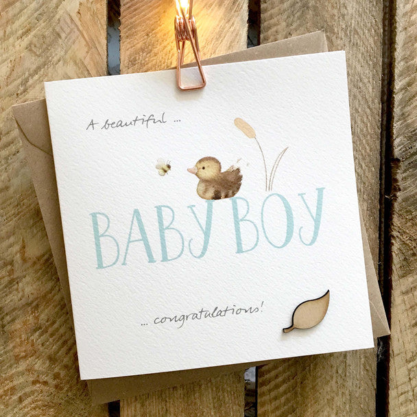 New Baby Card - Beautiful Baby Boy