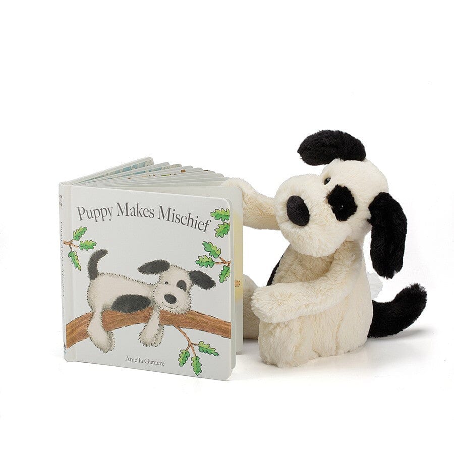 Puppy Makes Mischief Board Book (featuring Bashful Black and Cream Puppy)