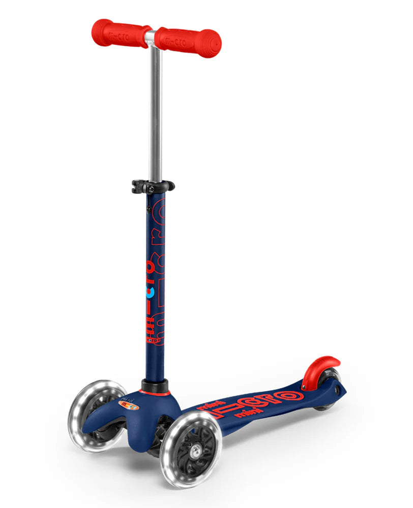 Micro Mini Deluxe Scooter - LED Light Up Wheels - Navy Blue - 2-5 years