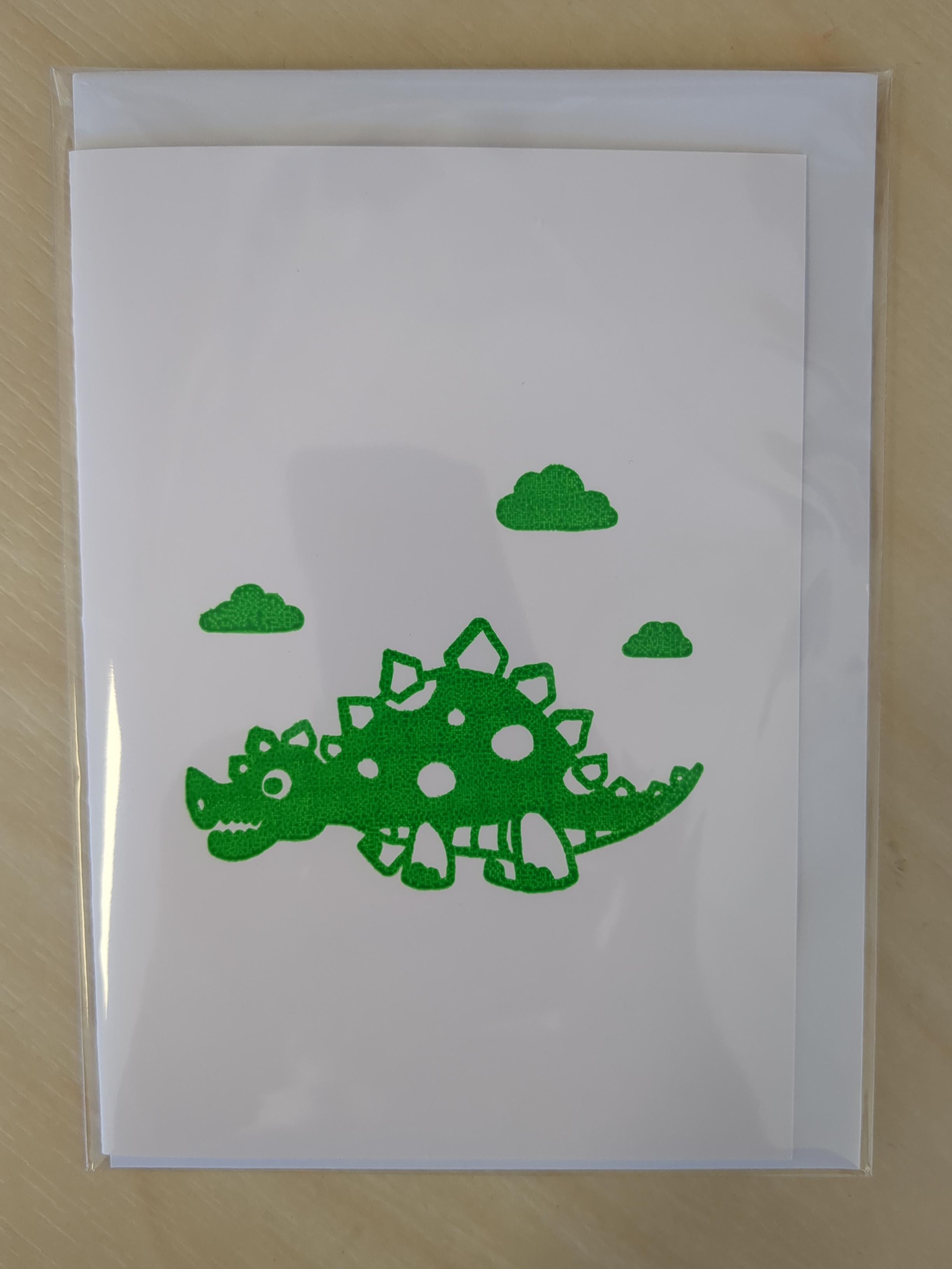 Birthday Card - Green Stegasaurus