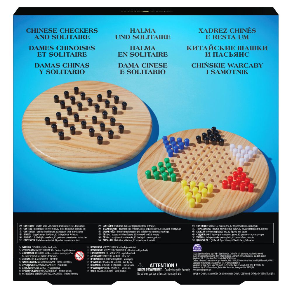 Classic Games Wooden Solitaire/Chinese Checkers