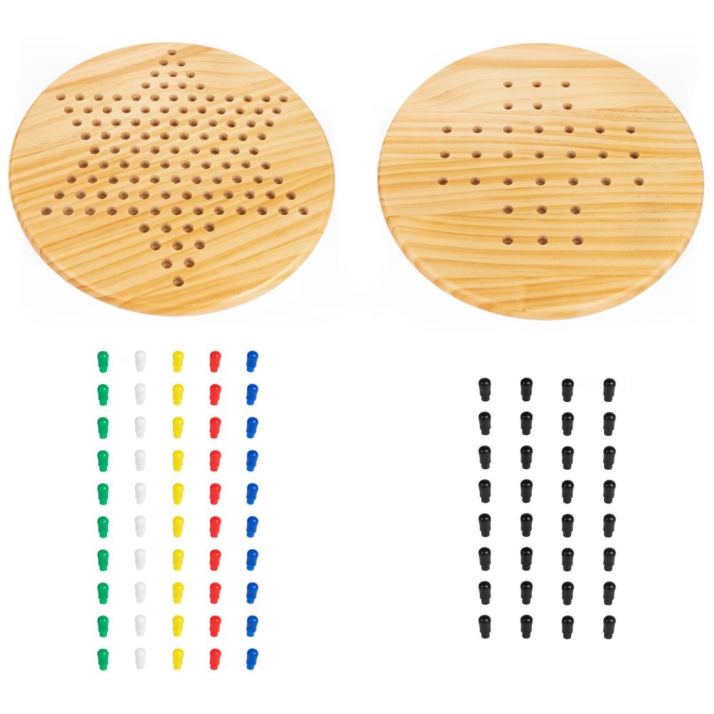 Classic Games Wooden Solitaire/Chinese Checkers