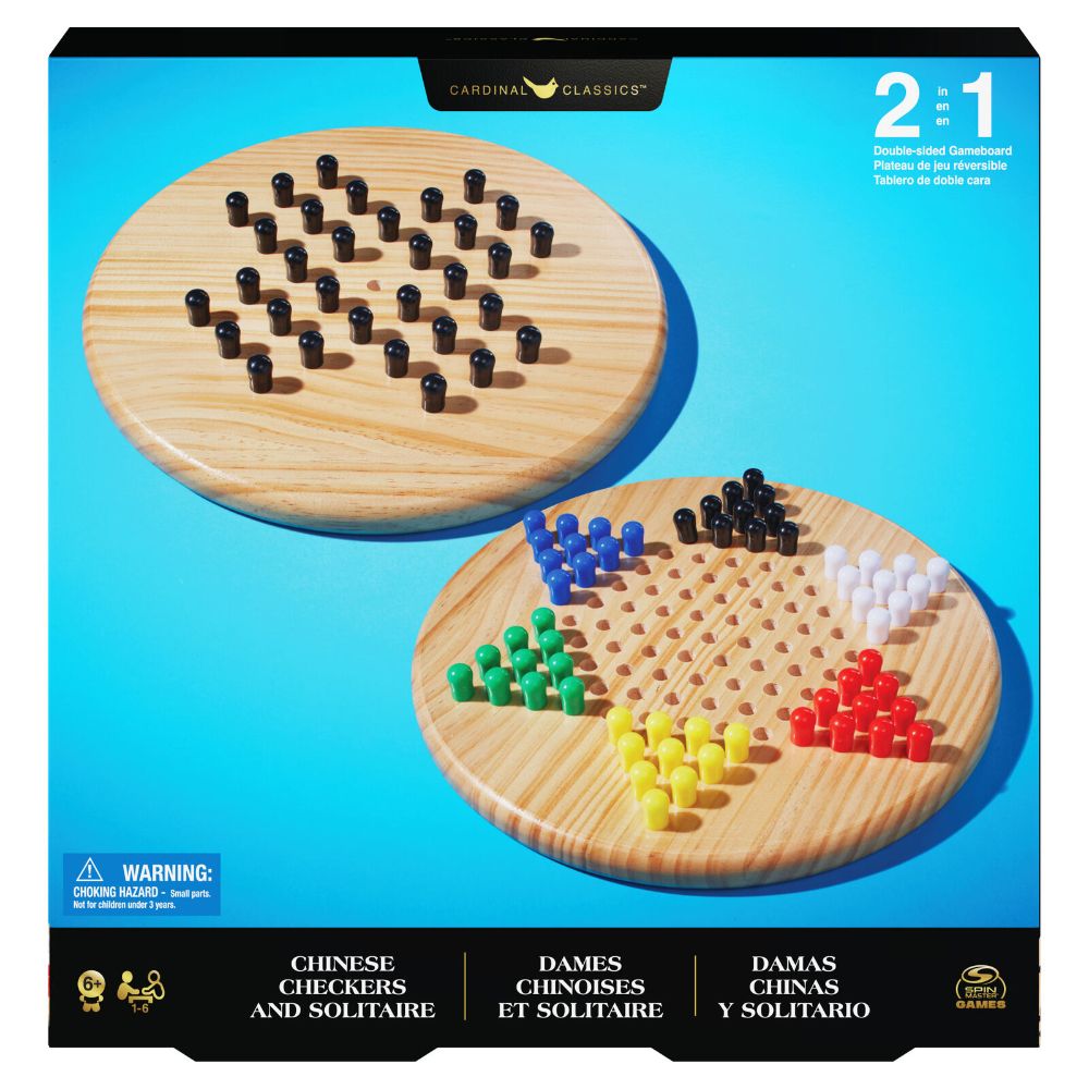 Classic Games Wooden Solitaire/Chinese Checkers