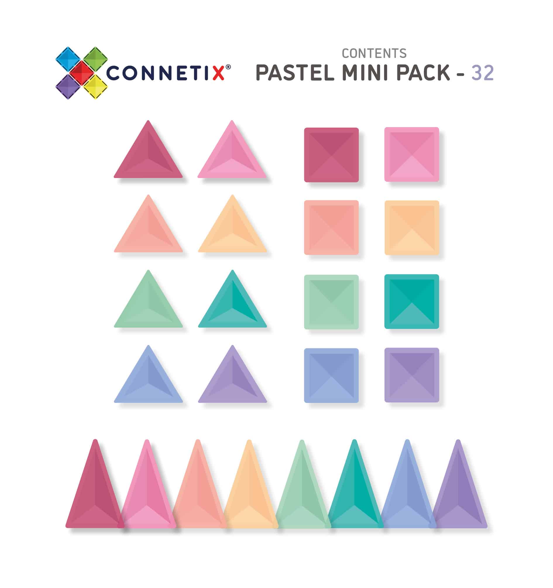 Connetix 32 Piece Pastel Mini Pack