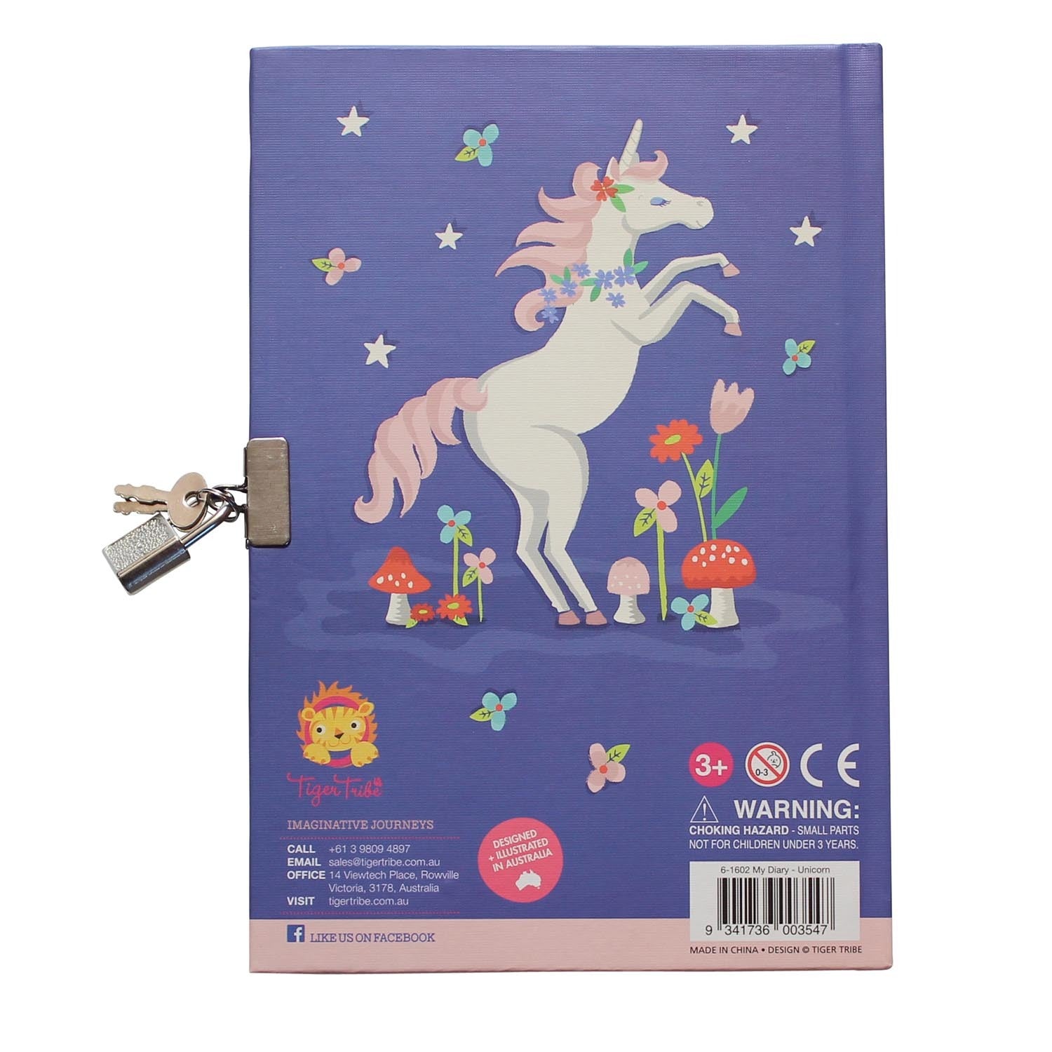 Tiger Tribe - Lockable Diary - Unicorn Rainbows