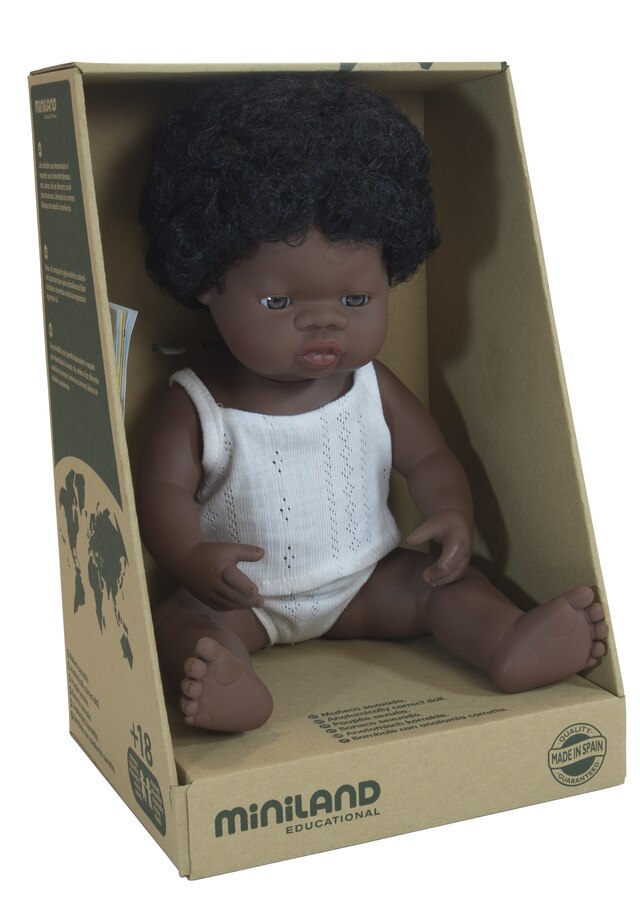 Miniland - Anatomically Correct Baby Doll - African Girl (38cm)