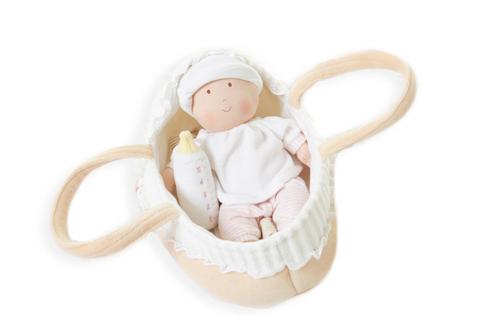 Grace Baby Doll in Carry Cot with Bottle and Blanket