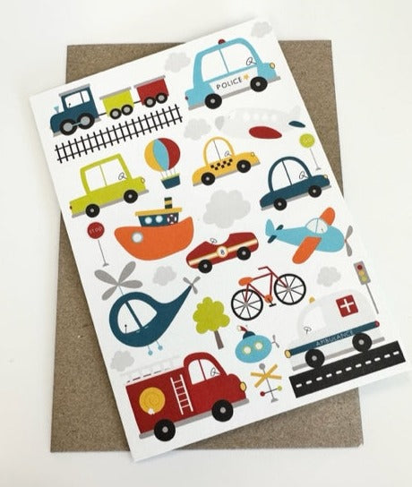 Birthday Card - Transport