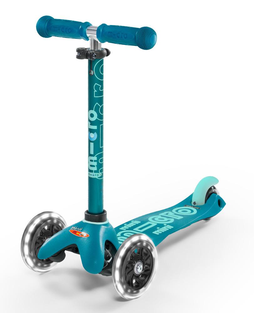 Micro Mini Deluxe Scooter - LED Light Up Wheels - Aqua - 2-5 years