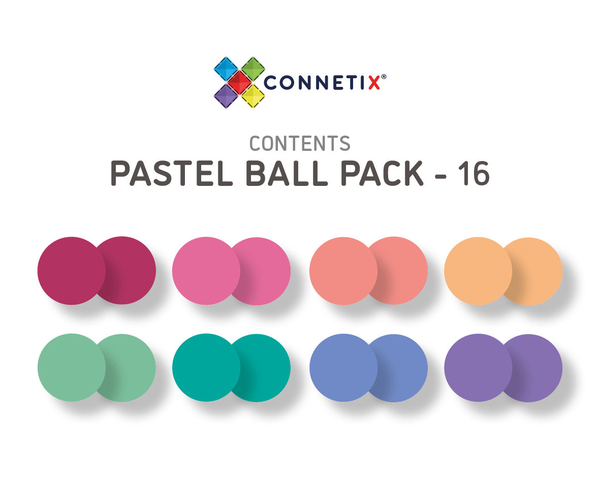 Connetix 16 Piece Pastel Replacement Ball Pack