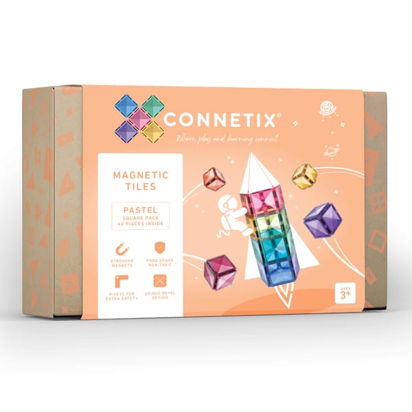 Connetix 40 Piece Pastel Square Pack