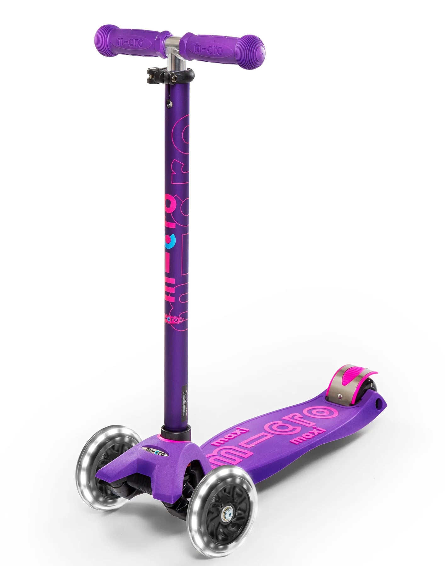 Maxi Micro Deluxe Scooter - LED Light Up Wheels - Purple - 5-12 years