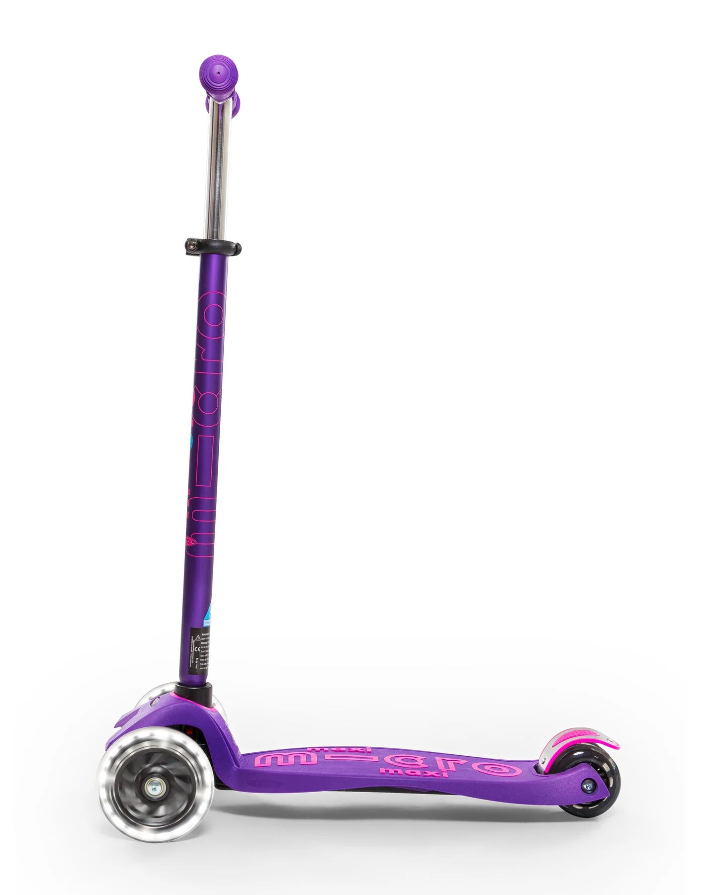 Maxi Micro Deluxe Scooter - LED Light Up Wheels - Purple - 5-12 years