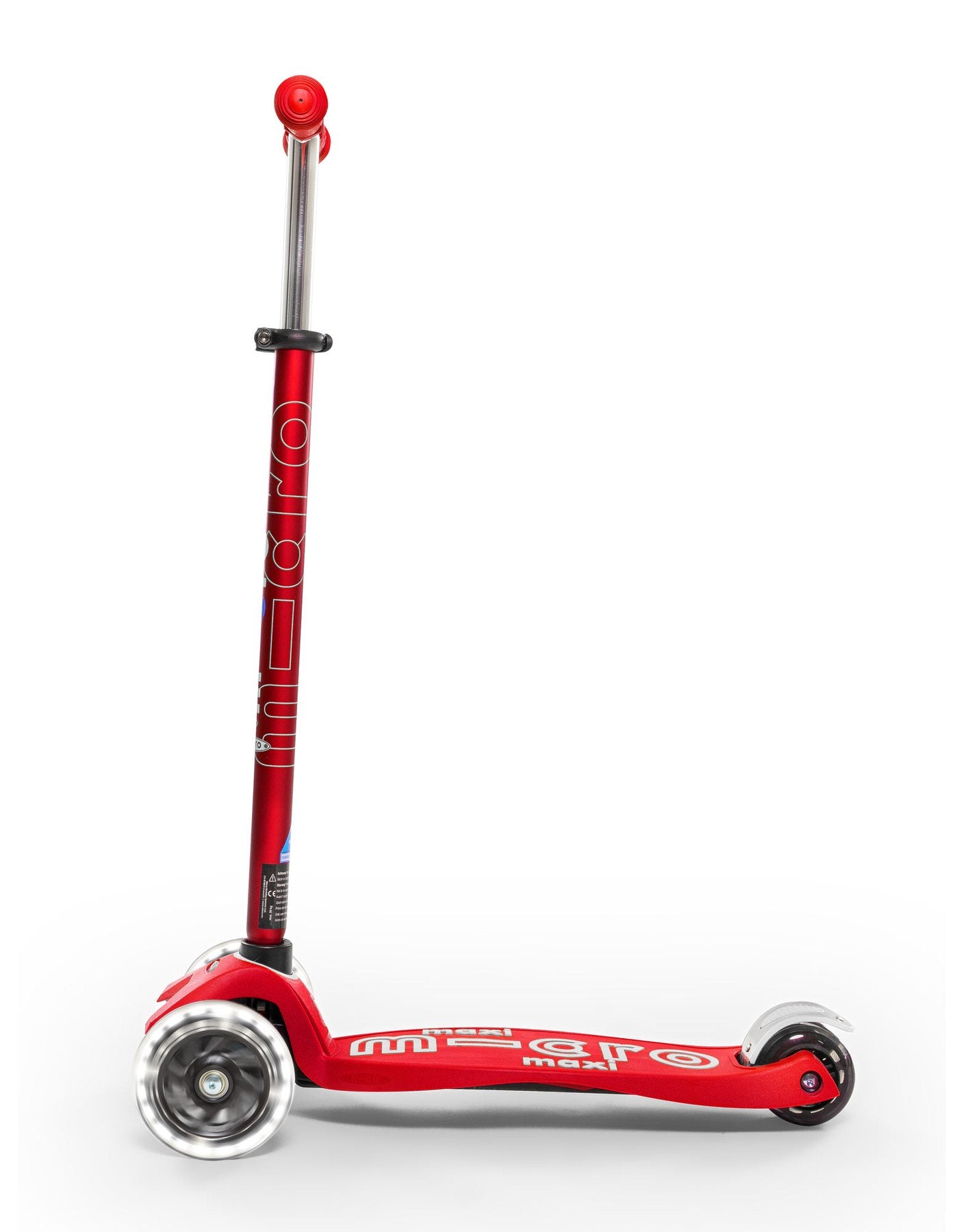 Maxi Micro Deluxe Scooter - LED Light Up Wheels - Red - 5-12 years